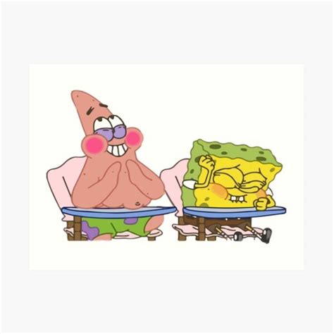 Spongebob And Patrick Laughing Hd Art Print For Sale By Evequickk