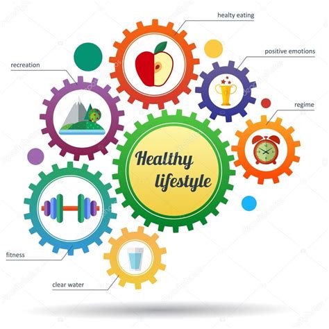 A Modern Set Of Infographic And Icons Healthy Lifestyle — Stock Vector