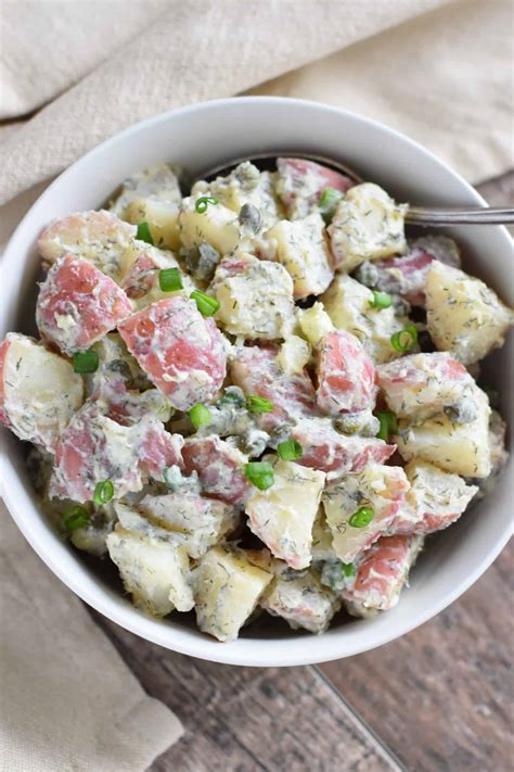 Creamy Vegan Dill Potato Salad Woil Free Option Watch Learn Eat