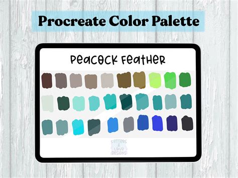 Peacock Feather Procreate Color Palette Colors For Etsy In