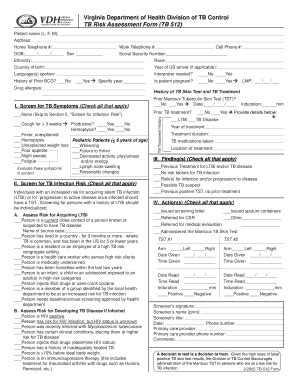 These acute forms of tb are often fatal. tb risk assessment questionnaire virginia - Forms ...