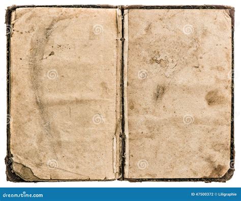 Open Old Book Isolated On White Grungy Worn Paper Texture Royalty Free