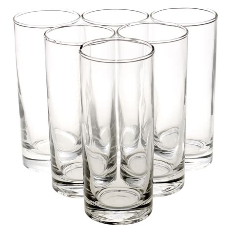 6 X 35cl Tall Classic Hi Ball Drinking Water Glasses T Box Set