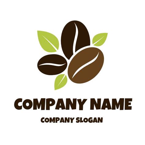 Three Coffee Beans With Leaves Free Logo Design Coffee Logo Coffee