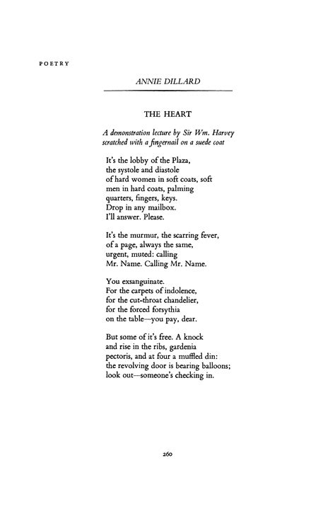 The Heart By Annie Dillard Poetry Magazine Annie Dillard Poetry