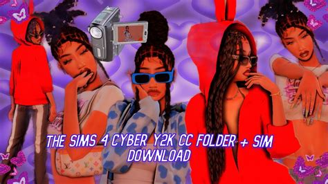 The Sims 4 Aesthetic Cyber Y2k Lookbook Cc Folder Part Two Youtube