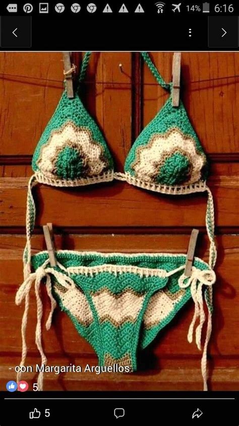 Pin de en vestido de baño Bikini de ganchillo Mallas crochet