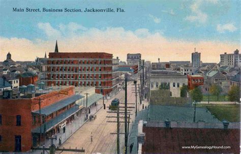 Jacksonville Florida Main Street Business Section Vintage Postcard