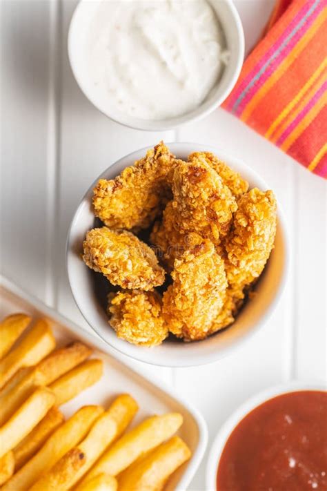 Breaded Fried Chicken Strips Stock Image Image Of Dinner Lunch