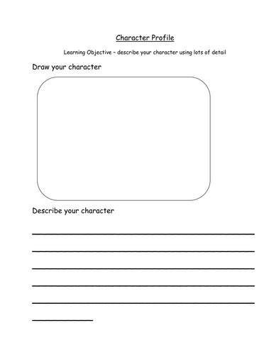 Character Profile Teaching Resources
