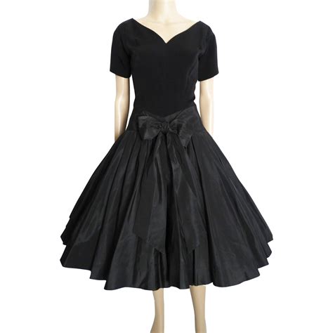 Vintage 1950s Dress50s Black Dressrockabillyparty Dressmad From