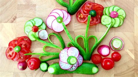 How To Quickly Make Flowers With Vegetable Carving Garnish Decoration