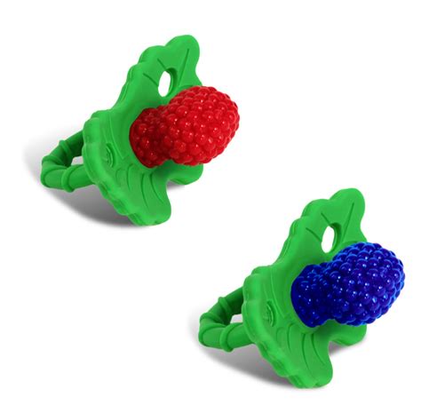 Razbaby Razberry Silicone Baby Teether Toy 2 Pack Berrybumps Soothe