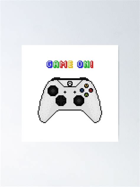 Game On Xbox Controller White Pixel Art Poster For Sale By Peex
