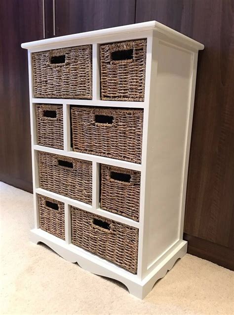 If your bathroom has a limited amount of space, the most ideal wicker bathroom furniture you could install is the hanging wicker shelf. Brown Wicker Rattan Chest of Drawers Furniture White ...