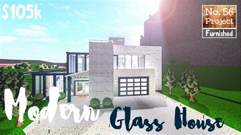 Bloxburg Build Modern Glass House Roblox No Large Plot Youtube