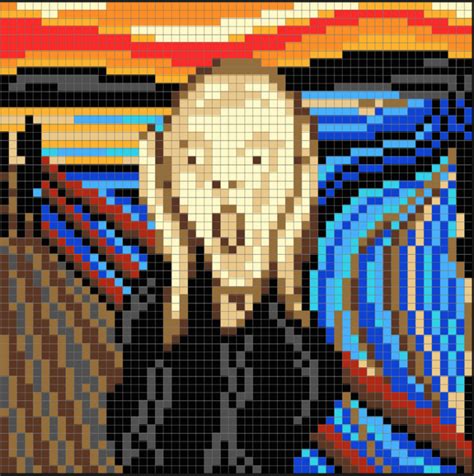 Pixel Art Grid Edvard Munchs The Scream Perler Bead Pixel Pattern