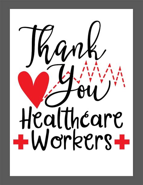 Thank You Healthcare Workers Printable Art Print Poster Wall Etsy Canada