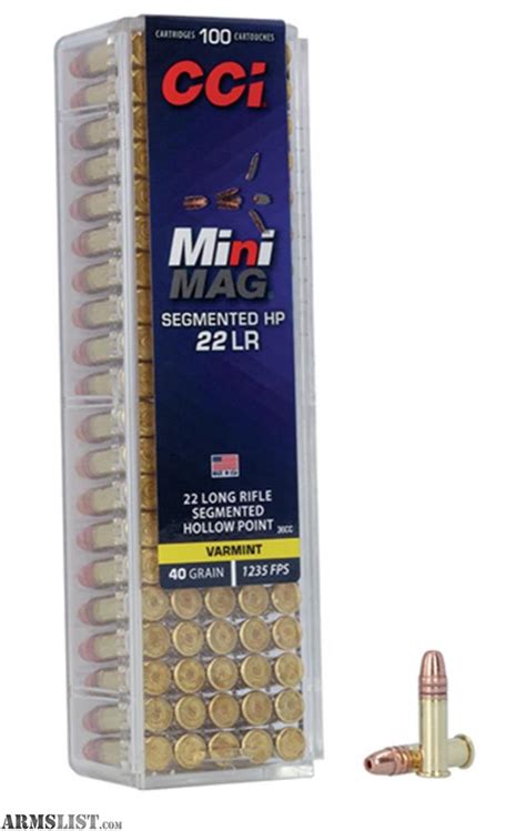 Armslist For Sale Cci Mini Mag 22lr Ammunition 40gr Segmented Hollow