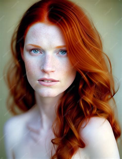 Premium Photo A Woman With Red Hair And Freckles