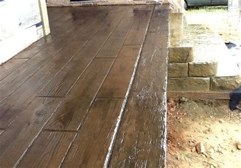 A reclaimed wood accent wall has never been this easy. Wood_Plank_Porch (With images) | Wood stamped concrete ...