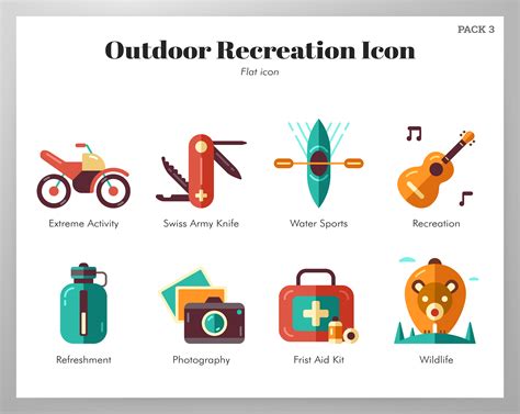 Outdoor Recreation Icons Flat Pack 670062 Vector Art At Vecteezy