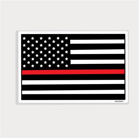 Thin Red Line Flag Sticker Thin Red Line Decal Thin Red Etsy
