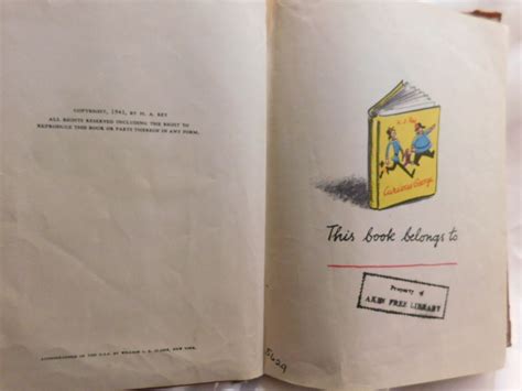 Curious George By Ha Rey Hc Book 1941 Ebay