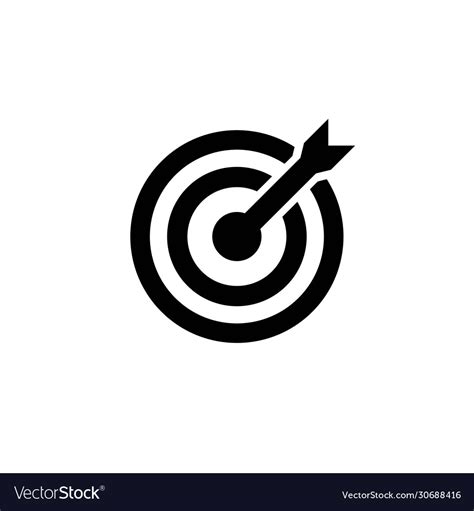 Mission Icon Or Business Goal Logo In Black Vector Image
