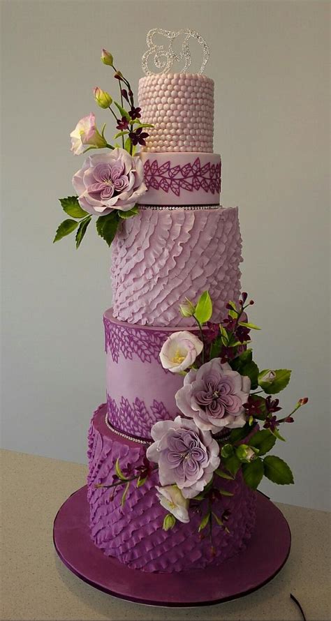 Purple Wedding Cake Decorated Cake By Bistra Dean Cakesdecor