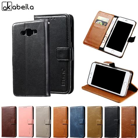 Akabeila Leather Wallet Case For Samsung Galaxy J7 Neo Case Flip Cases