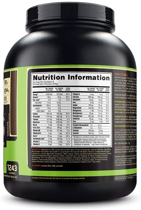 Optimum Nutrition Serious Mass Gainer 6 12lbs 1250 Kcal