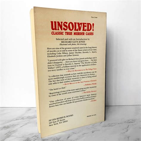 Unsolved! Classic True Murder Cases by Richard Glyn Jones [1987 TRADE