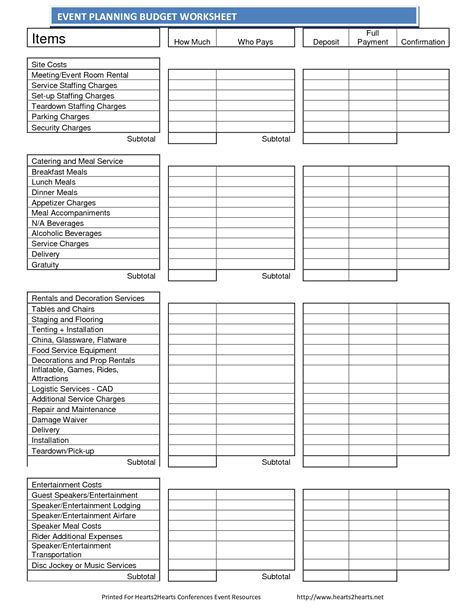 event templates - Google Search | Event planning worksheet, Event planning budget, Event 