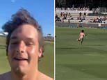 Video Streaker At Nz Cricket Match Takes Video As He Runs From