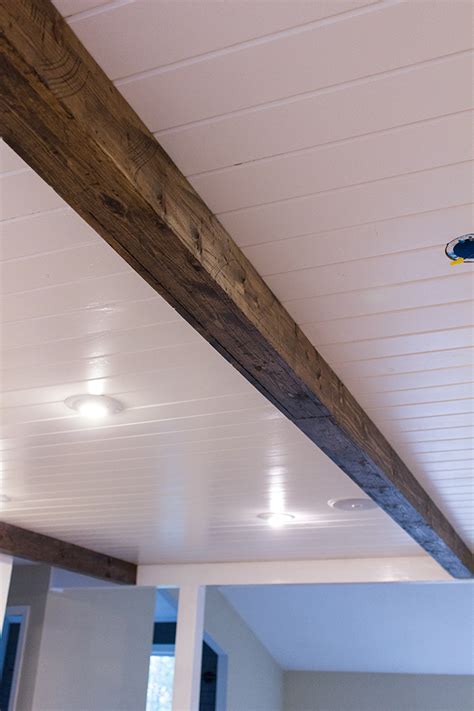 Get the tutorial at beneath my heart. Kitchen Chronicles: DIY Wood Beams | Jenna Sue Design Blog