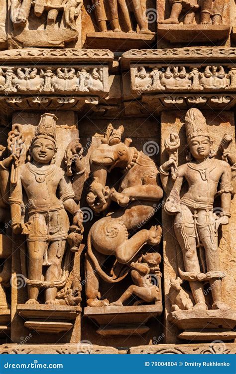 Famous Sculptures Of Khajuraho Temples India Stock Ph