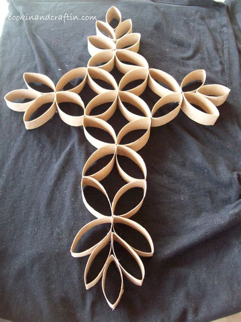 Cross Wall Hanging Using Tissue Paper Rolls Crafts
