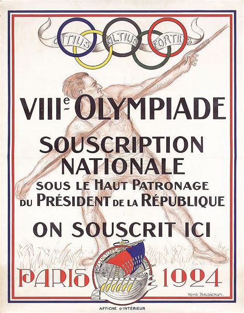 Sold At Auction Rene Baudichon Rare Original 1924 Paris Olympic Games