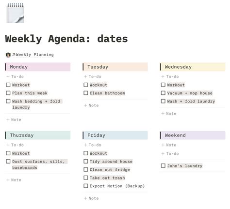 How To Plan Your Week With Notion Free Notion Weekly Planner Template