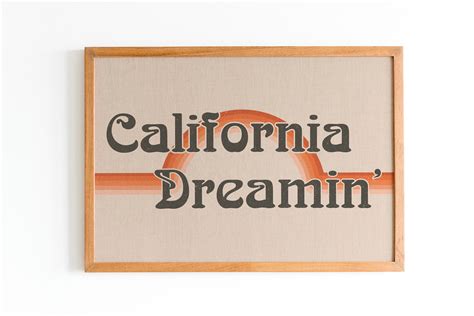 California Dreaming 70s Style Wall Art Print Retro 80s Etsy Uk