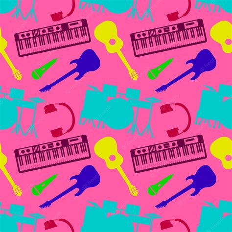 Premium Vector Musical Colors Silhouettes Of Musical Instruments