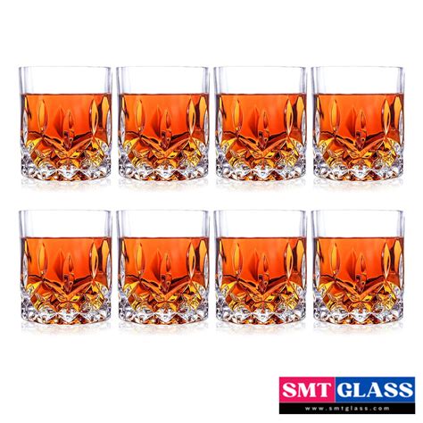 Whiskey Glasses Set Of 8 Cocktail Glasses 300 Ml Old Fashioned Glasses For Drin Smt Glass