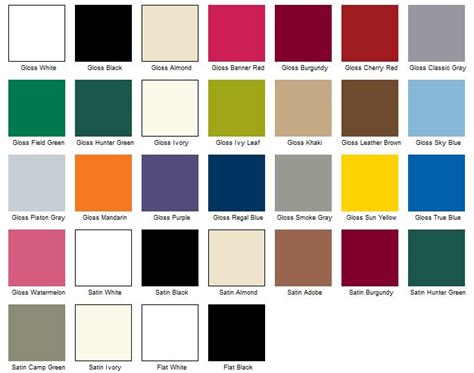 Color Chart For Krylon Spray Paint Paint Colors
