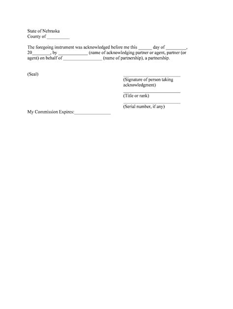 Florida Short Form Notary Acknowledgementpartnership Fill Out And