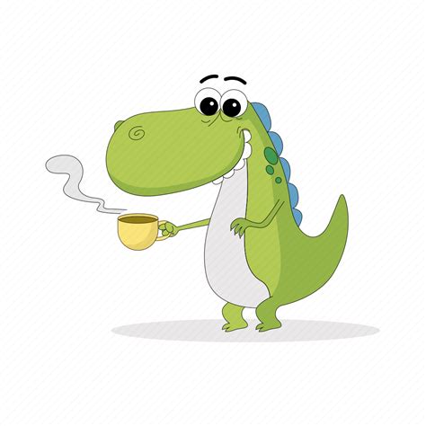 Coffee Dinosaur Emoji Emoticon Smiley Sticker Icon Download On