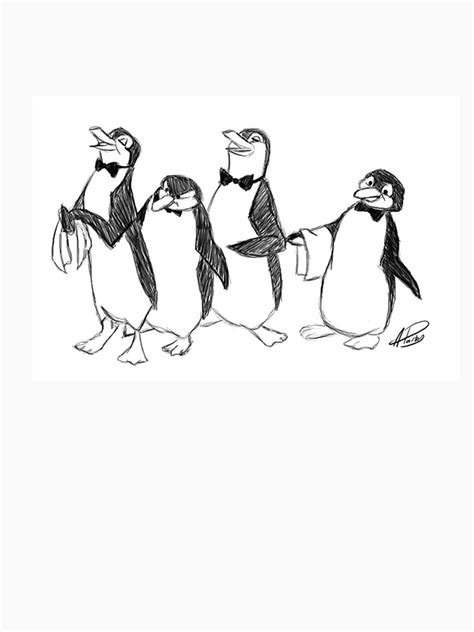 Penguins From Mary Poppins Sketch T Shirt By Apparky Redbubble