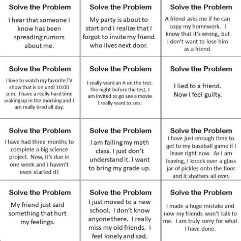 Problem Solving Picture Cards For Adults