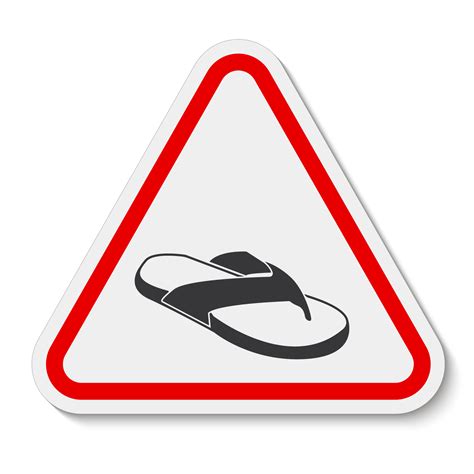 Caution No Open Toed Shoes Sign On White Background 4895753 Vector Art