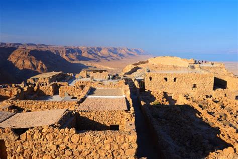 Ancient Masada Fortress In The Judean Desert Israel Stock Image